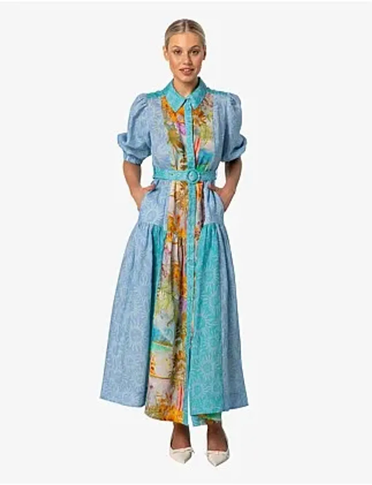 Kachel Hazel Maxi Shirt Dress Multi Size 6 - Image 1