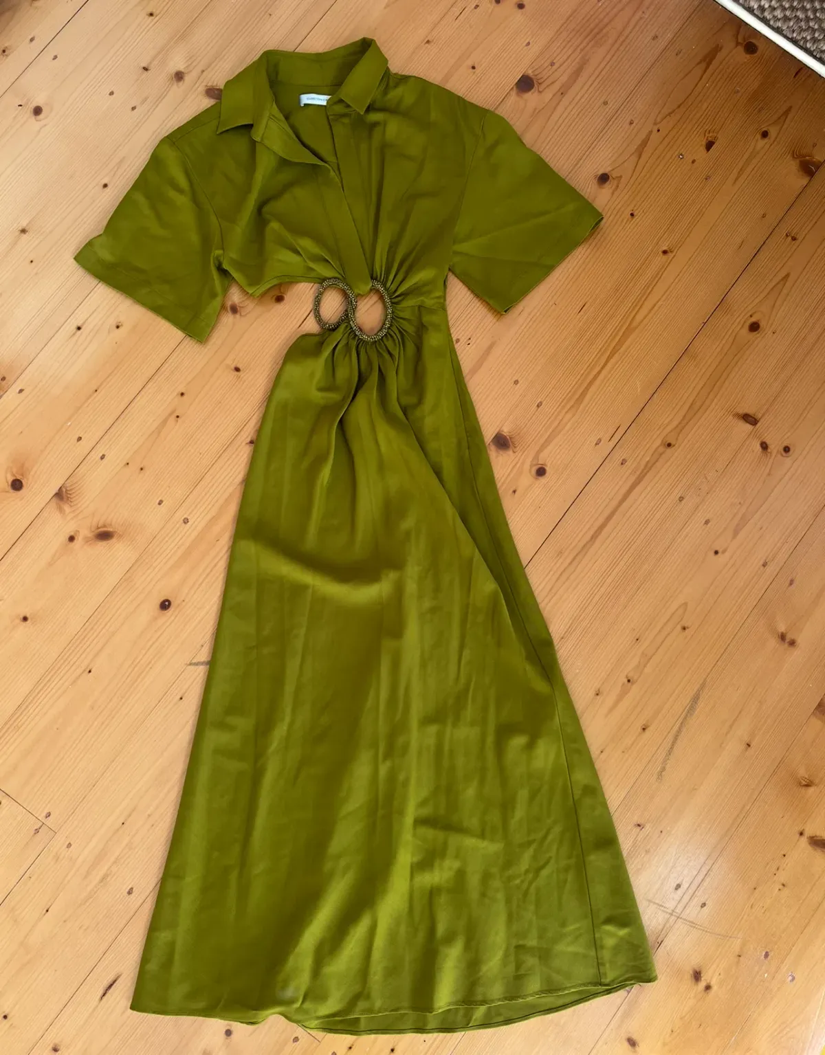 Christopher Esber midi olive dress size 6 - Image 3