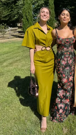 Christopher Esber midi olive dress size 6 for rent on The Volte - image 2