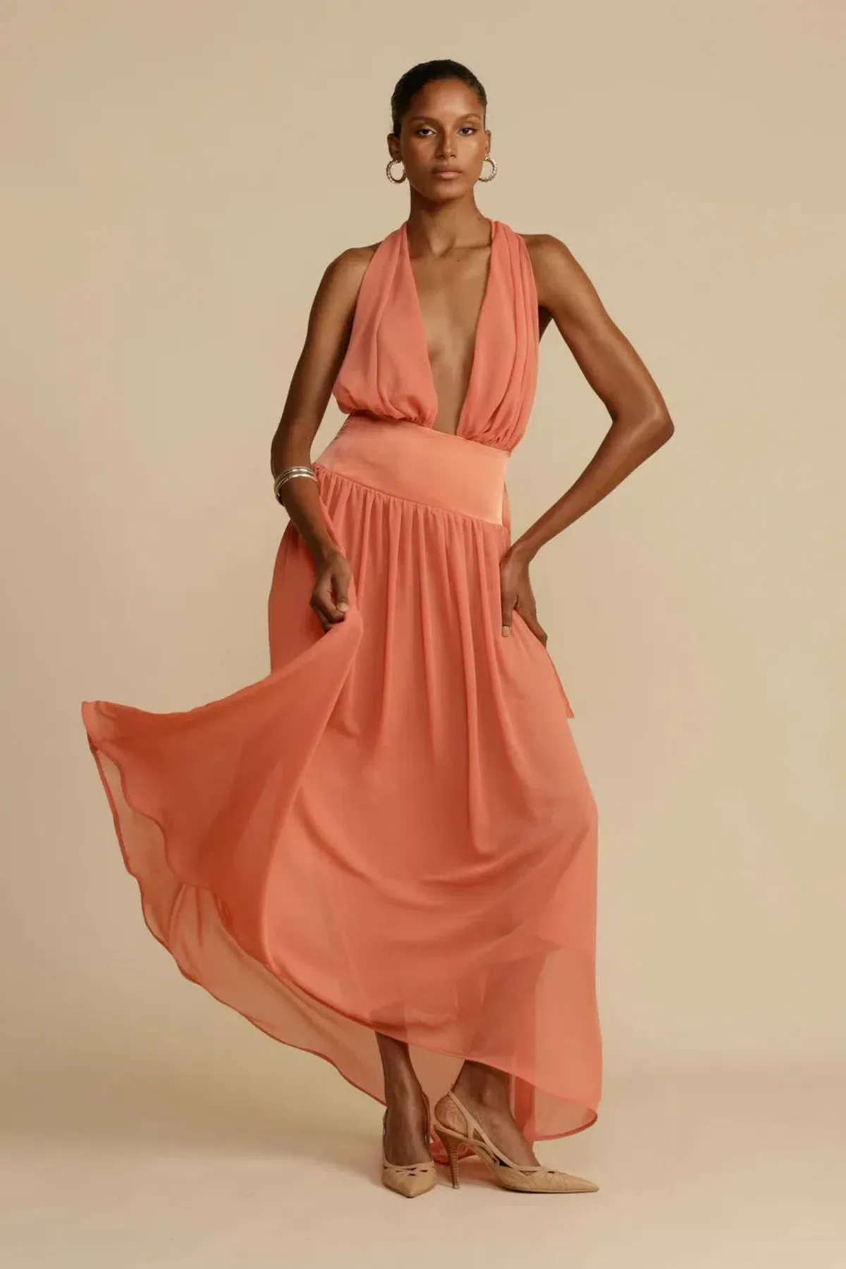 Arcina Ori Selena Maxi Dress Coral Size XS / Size AU 6 - Image 4
