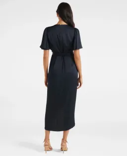 Forever New Carolina Satin Midi Dress in Navy Size 12 for rent on The Volte - image 3