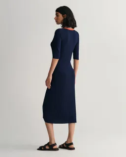 Gant Ribbed V-Neck Dress Blue Size M/10 for rent on The Volte - image 2