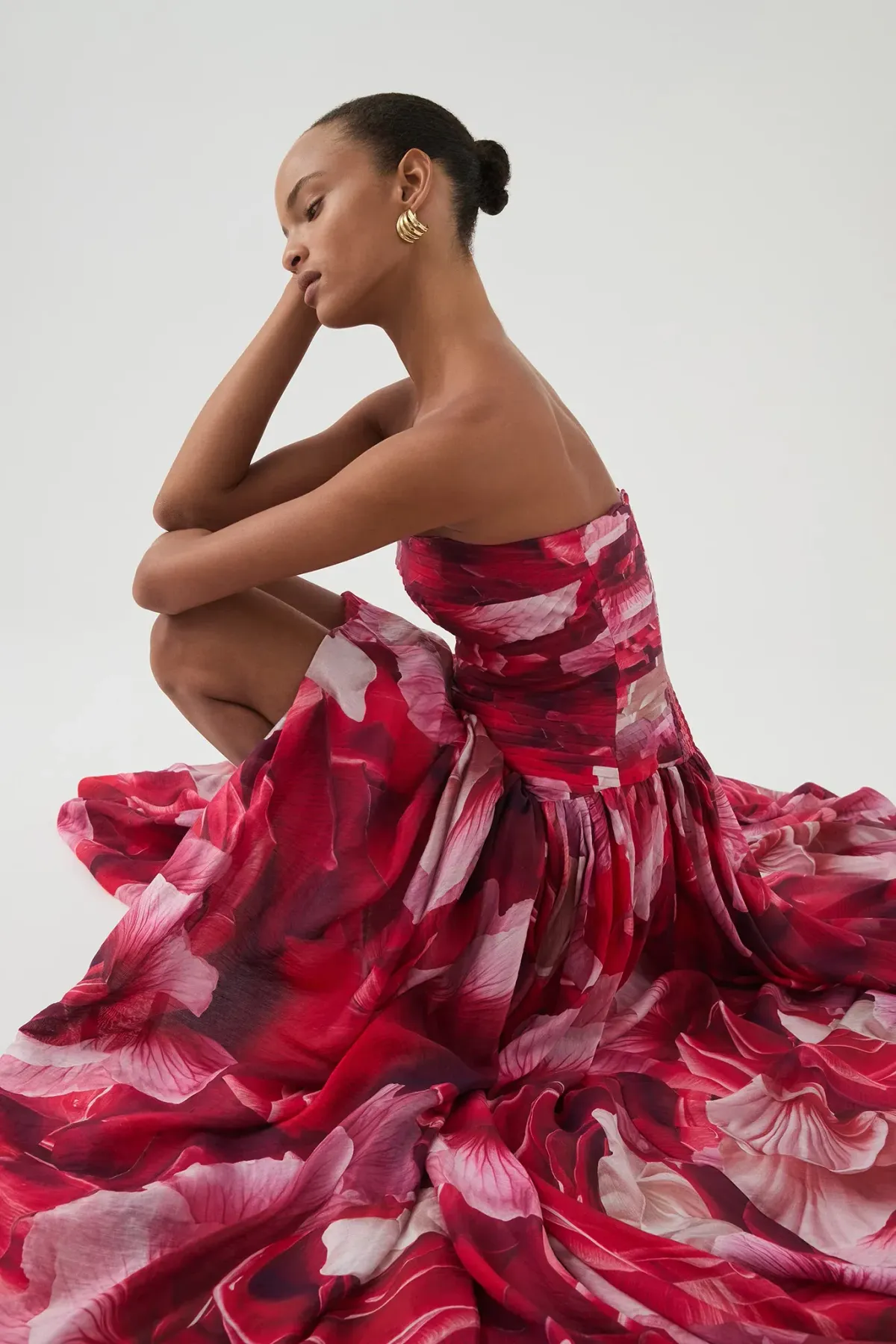 Aje Flora Gown Prismatic Floral Red Size 10 - Image 3