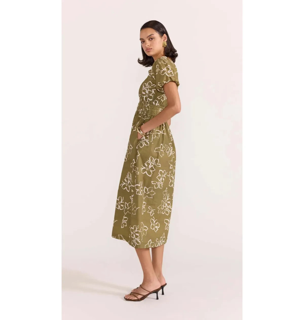 Staple The Label Ines Midi Dress Floral Size 8 - Image 2