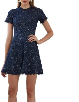By Johnny Midnight Tweed Tee Mini Dress Navy Size 10 for rent on The Volte - image 1