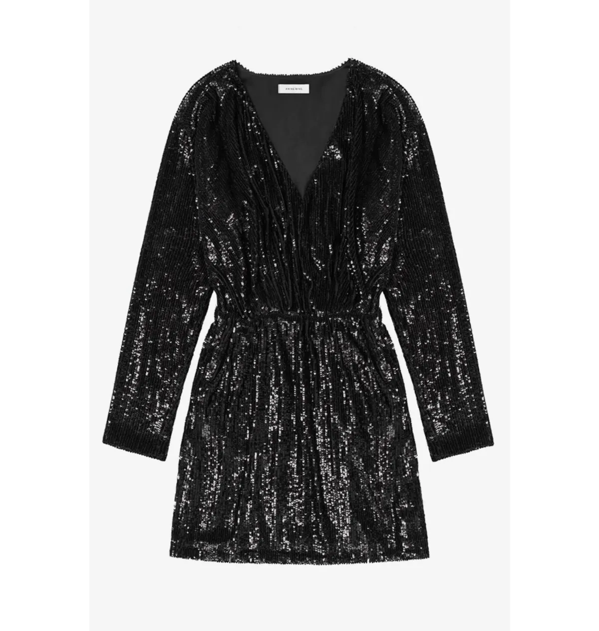 Anine Bing Elena Black Sequin Mini Dress Size L  AU 12 - Image 4