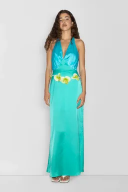 The Wolf Gang Oahu Slip Dress Maxi Aquamarine Size AU 10 for rent on The Volte - image 2