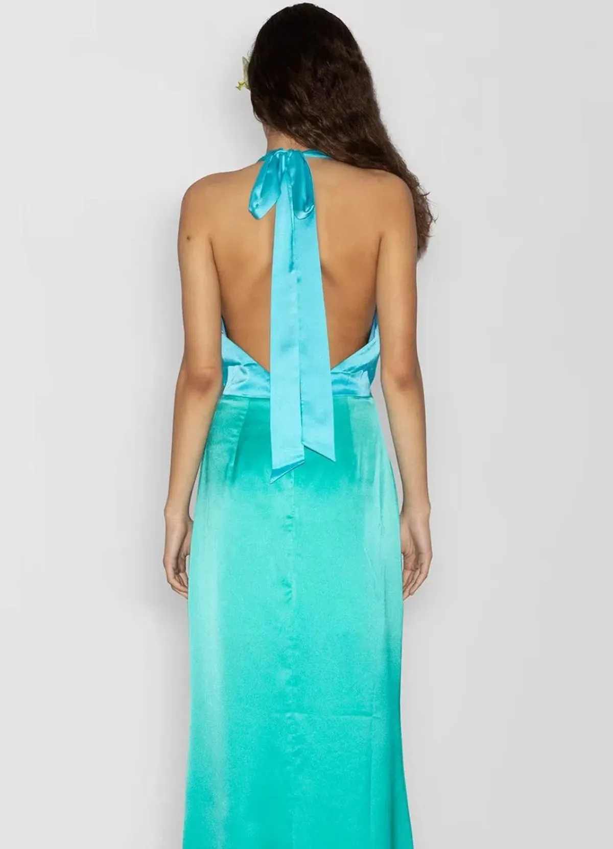 The Wolf Gang Oahu Slip Dress Maxi Aquamarine Size AU 10 - Image 4