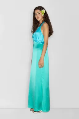The Wolf Gang Oahu Slip Dress Maxi Aquamarine Size AU 10 for rent on The Volte - image 3