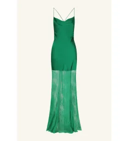 Shona Joy Elle Silk Lace Cowl Maxi Dress in Emerald Green Size 8 for rent on The Volte - image 5