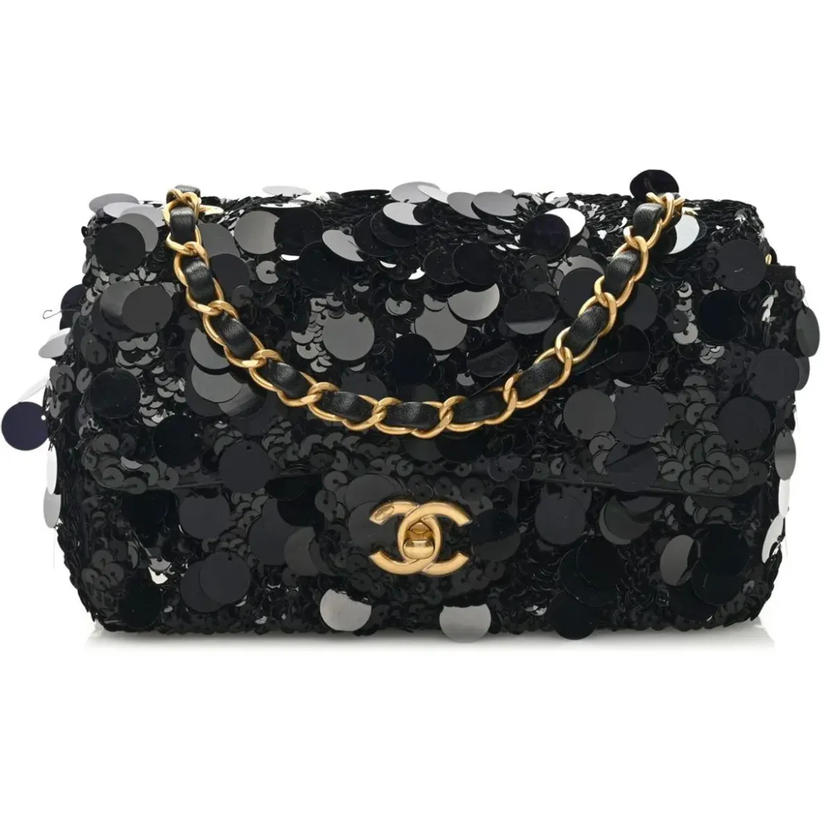 Chanel Sequin Mini Bag Black - Image 1