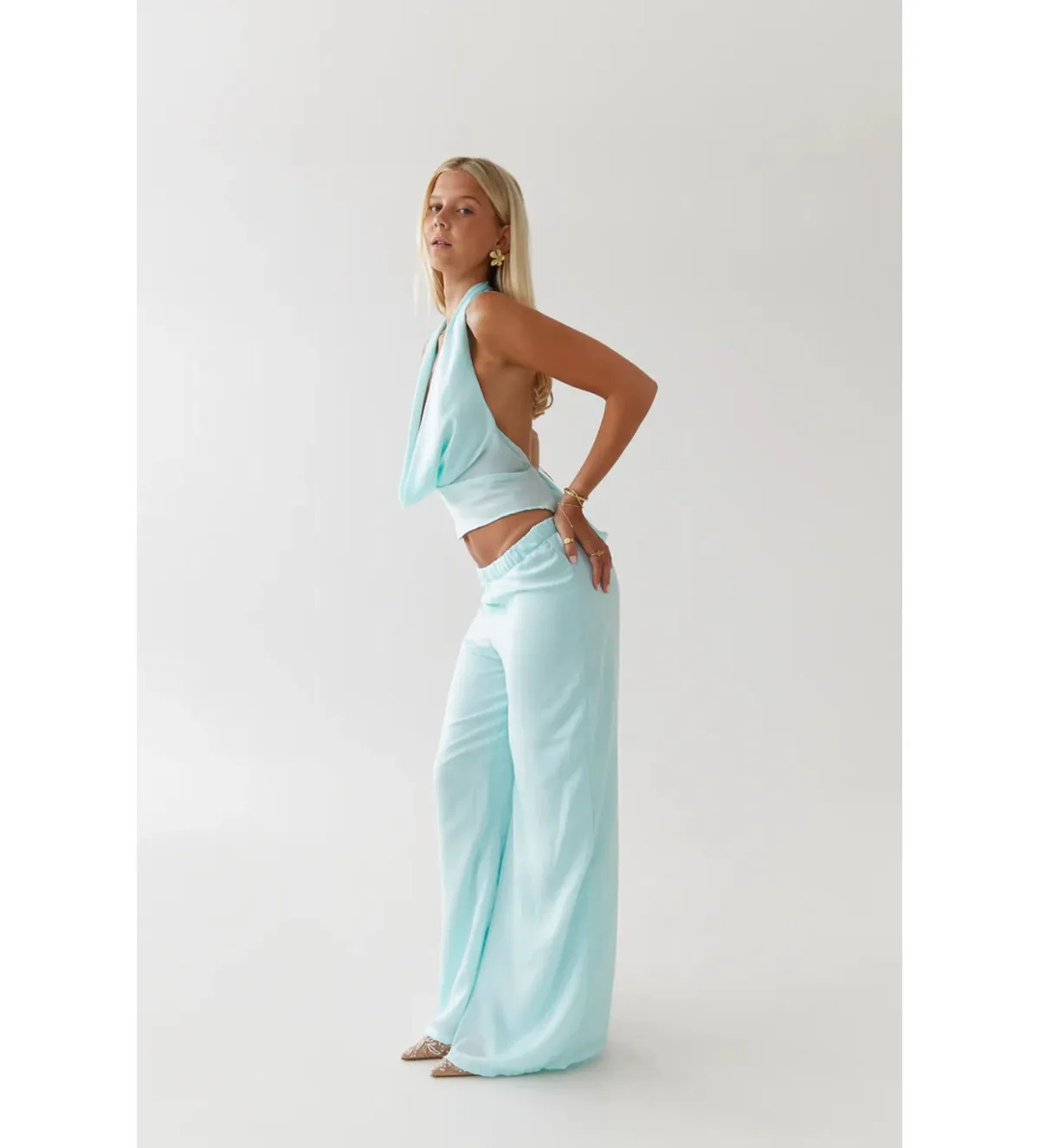 HNTR  Isabelle Top and Pant Set Aqua Size AU 8 - Image 2