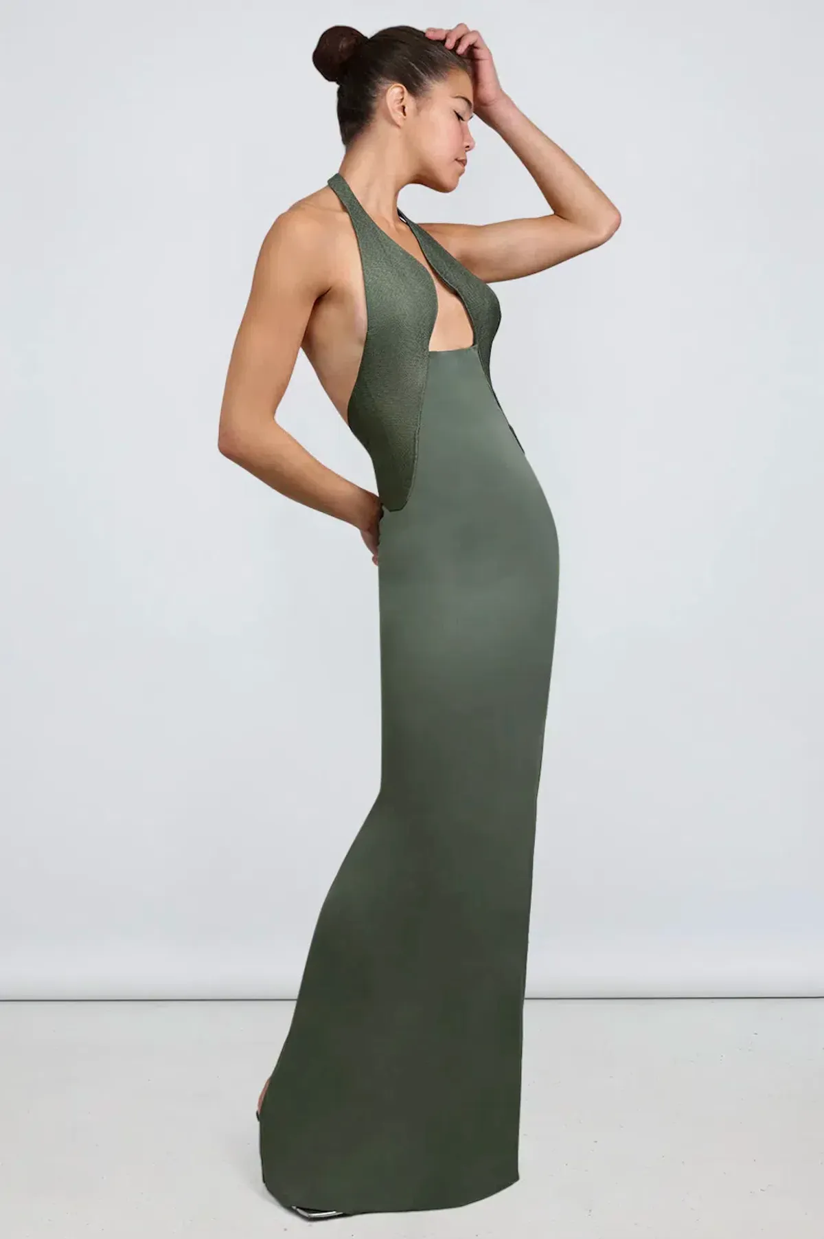 Christopher Esber Tailored Slope Halter Dress Green Size AU 8 - Image 5
