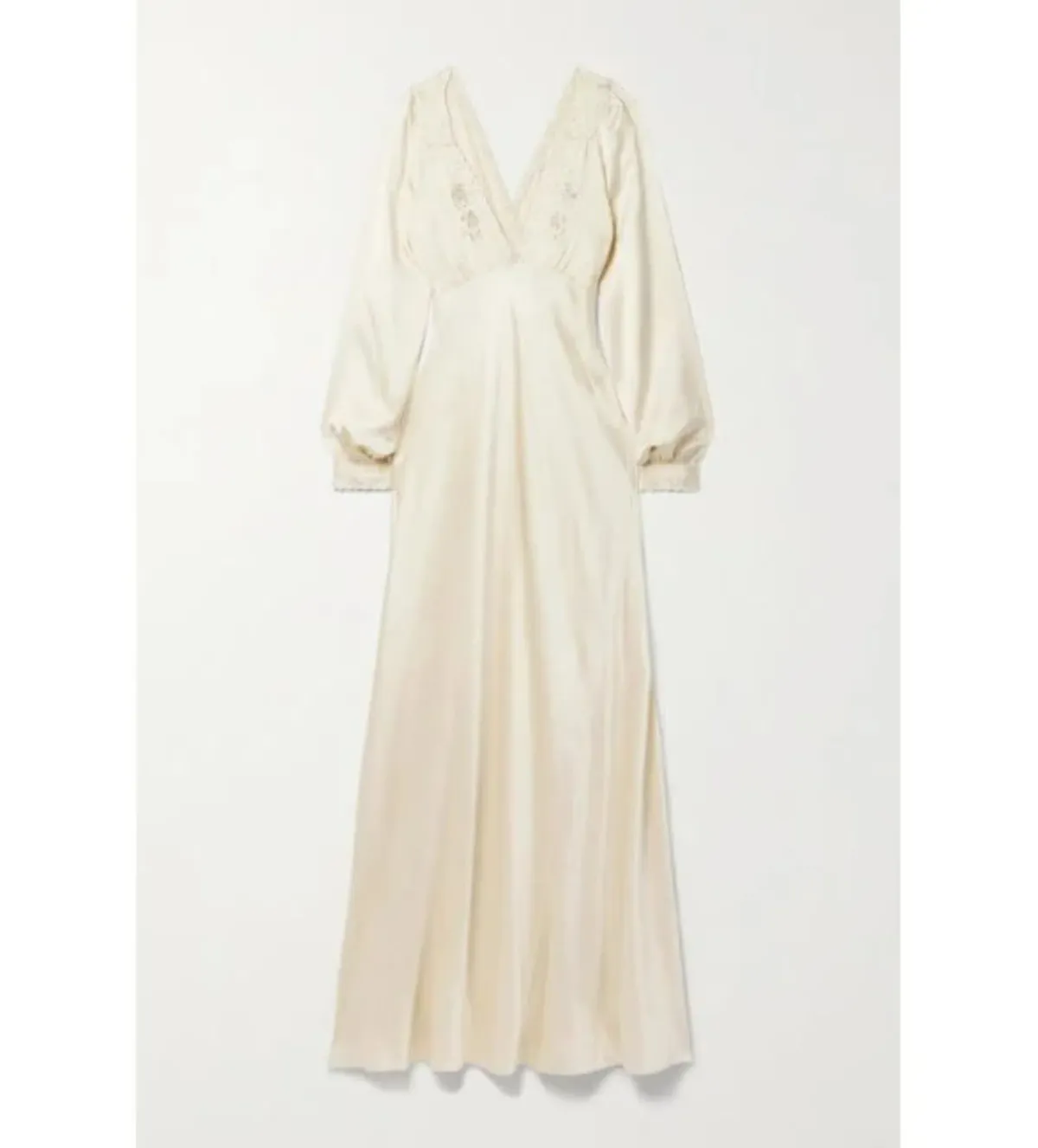 Doen Fiora Bioderie Silk Maxi Dress Cream Size S / Size AU 8 - Image 3