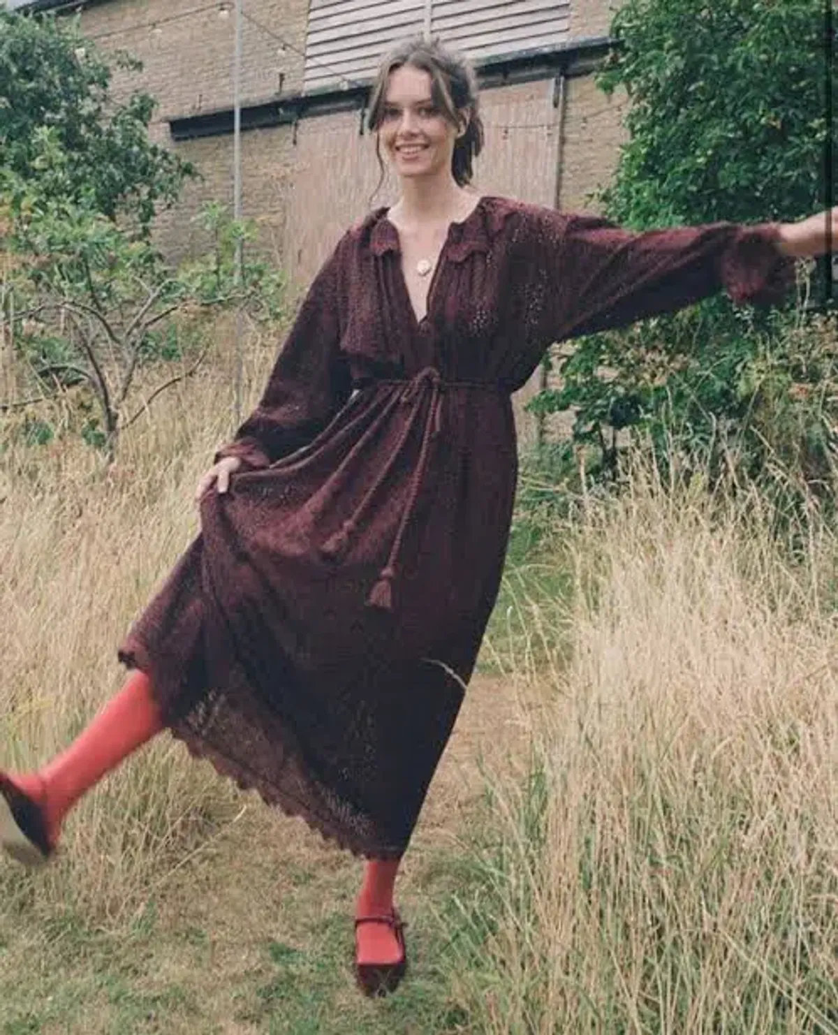 Doen Persephone Dress Burgundy Size AU 8 - Image 1