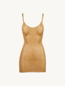 Asta Resort Delilah Mini Dress Sepia Sequin Size AU 10 for rent on The Volte - image 4