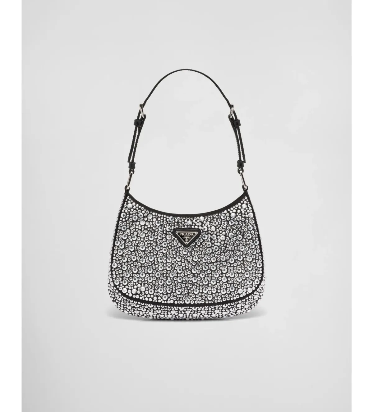 Prada Cleo Satin Bag With Crystals Silver - Image 1