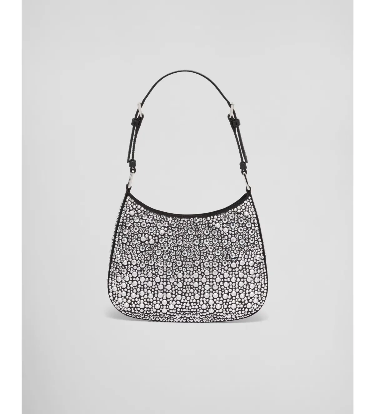 Prada Cleo Satin Bag With Crystals Silver - Image 4