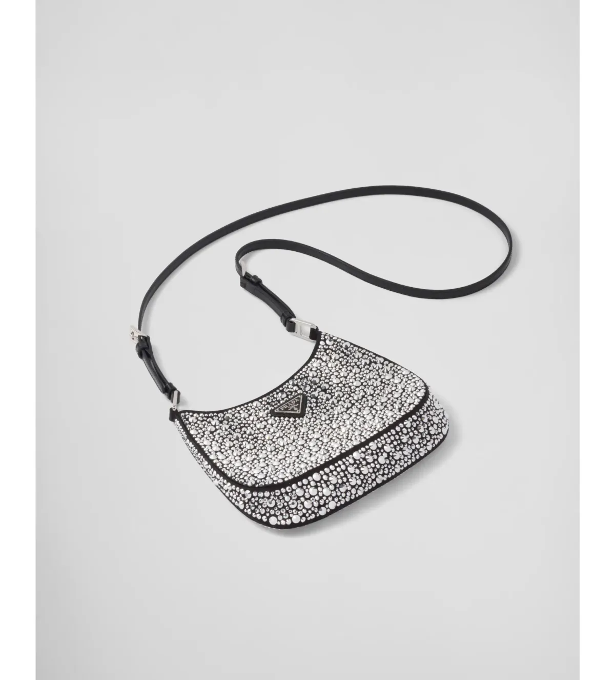 Prada Cleo Satin Bag With Crystals Silver - Image 2