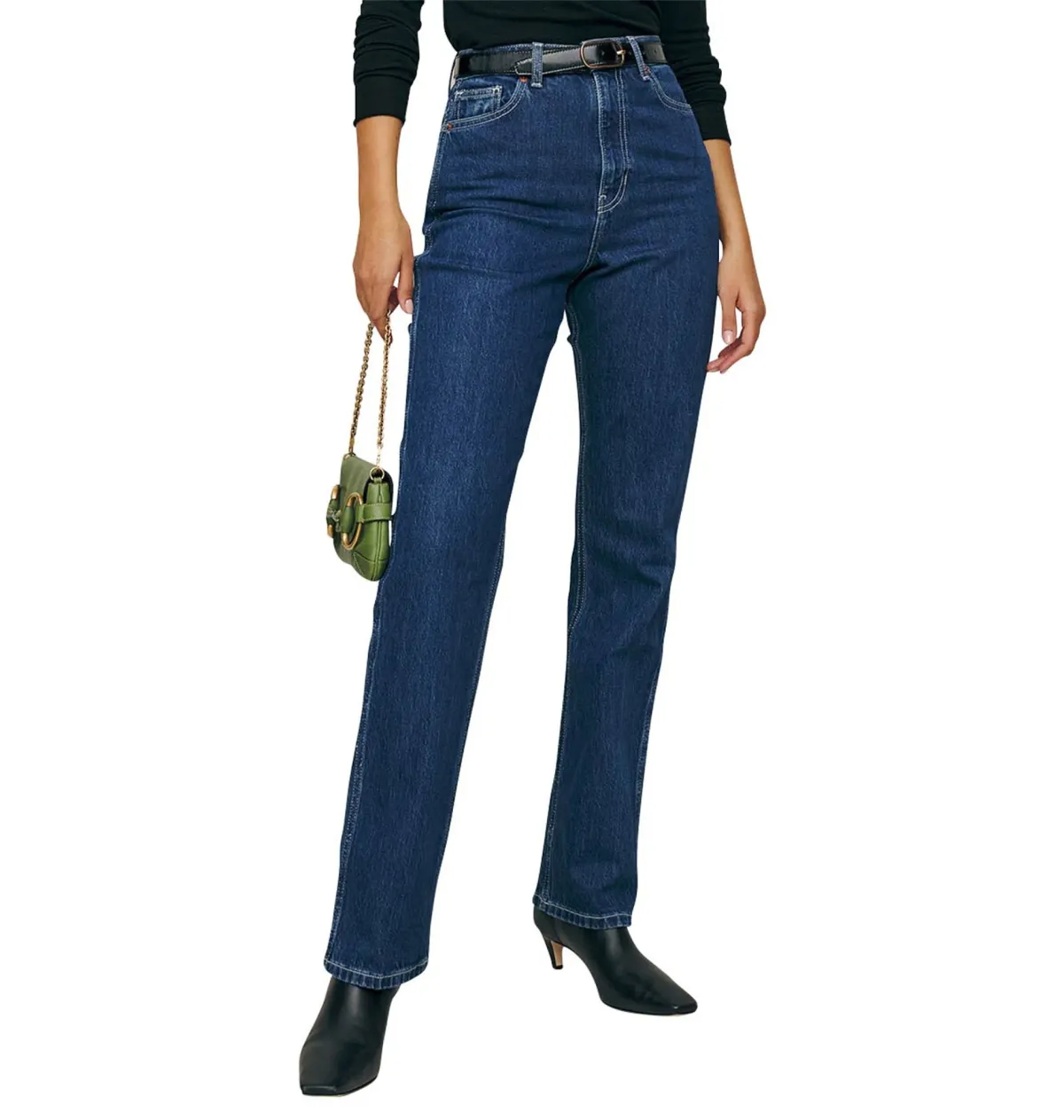 Reformation Pamela Ultra High Rise Straight Leg Jeans Wallis Blue Size 27 in / AU 8 - Image 2