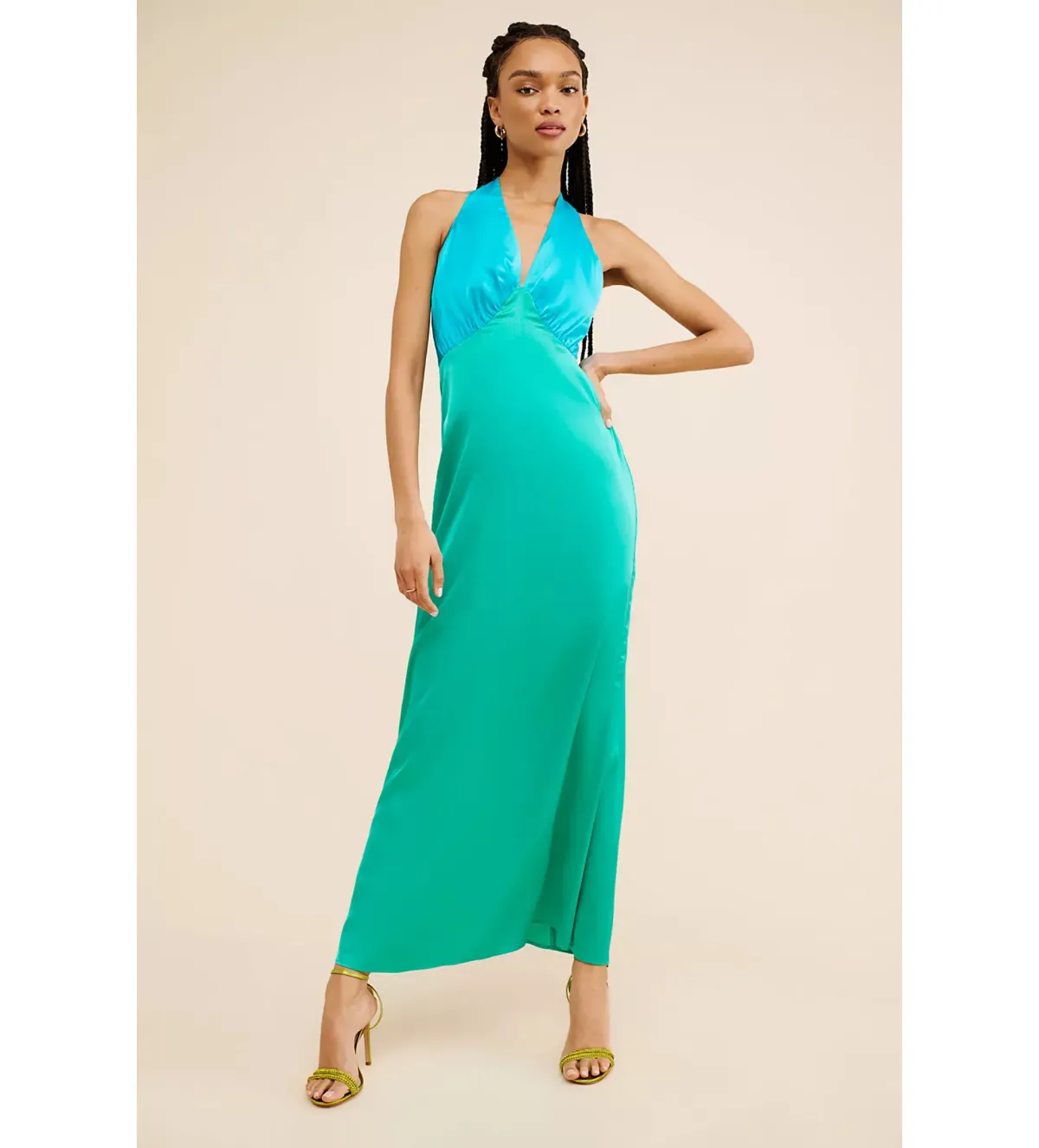 The Wolf Gang Oahu Slip Dress in Aquamarine Size 12 - Image 1