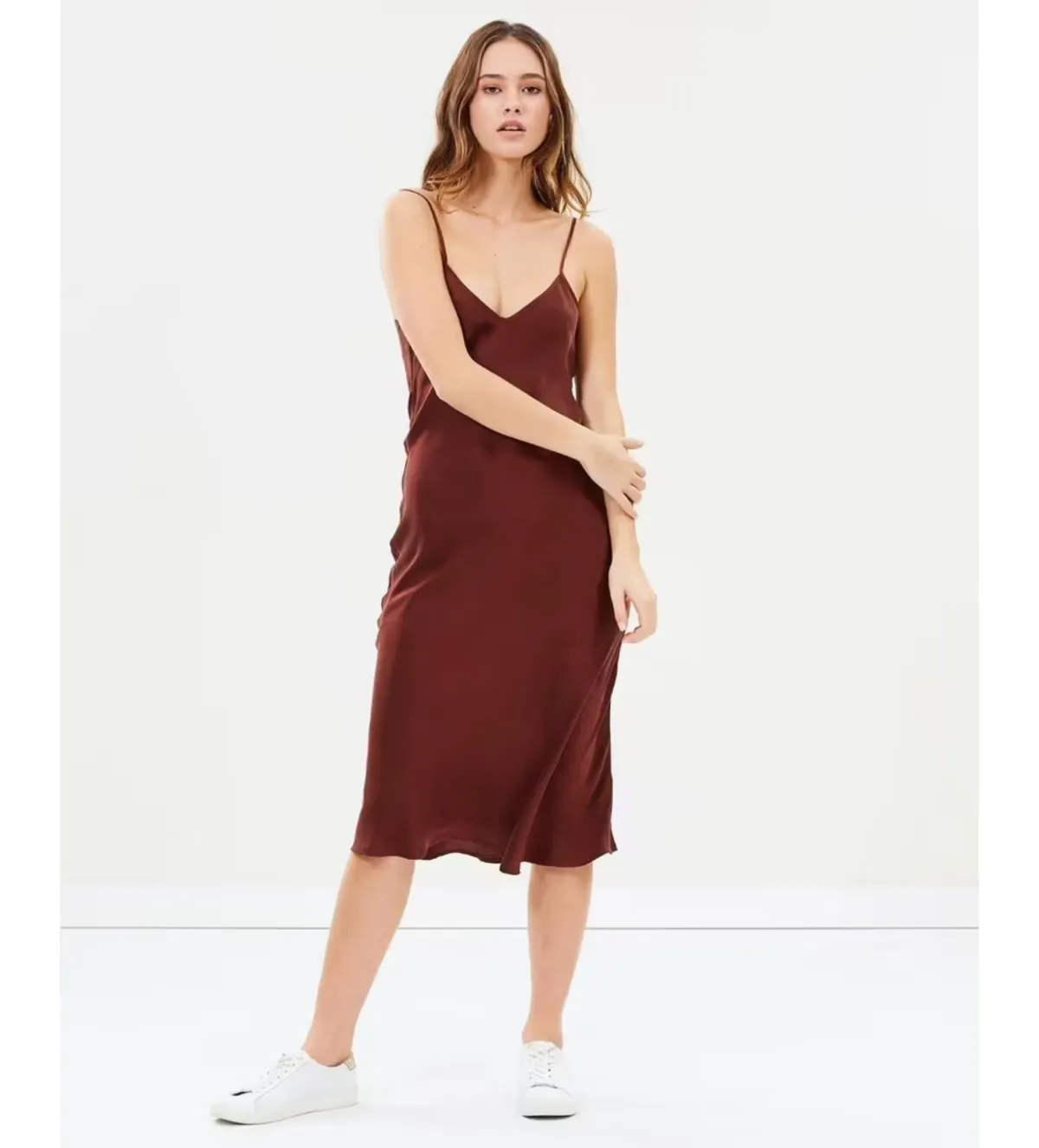 Silk Laundry 90s Slip Dress in Burgundy Size Large / AU 12 - Image 2