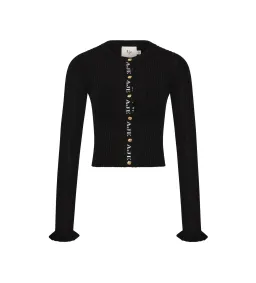 Aje Alchemy Knit Cardigan Black/Ivory Logo Size S/AU 8 for rent on The Volte - image 6