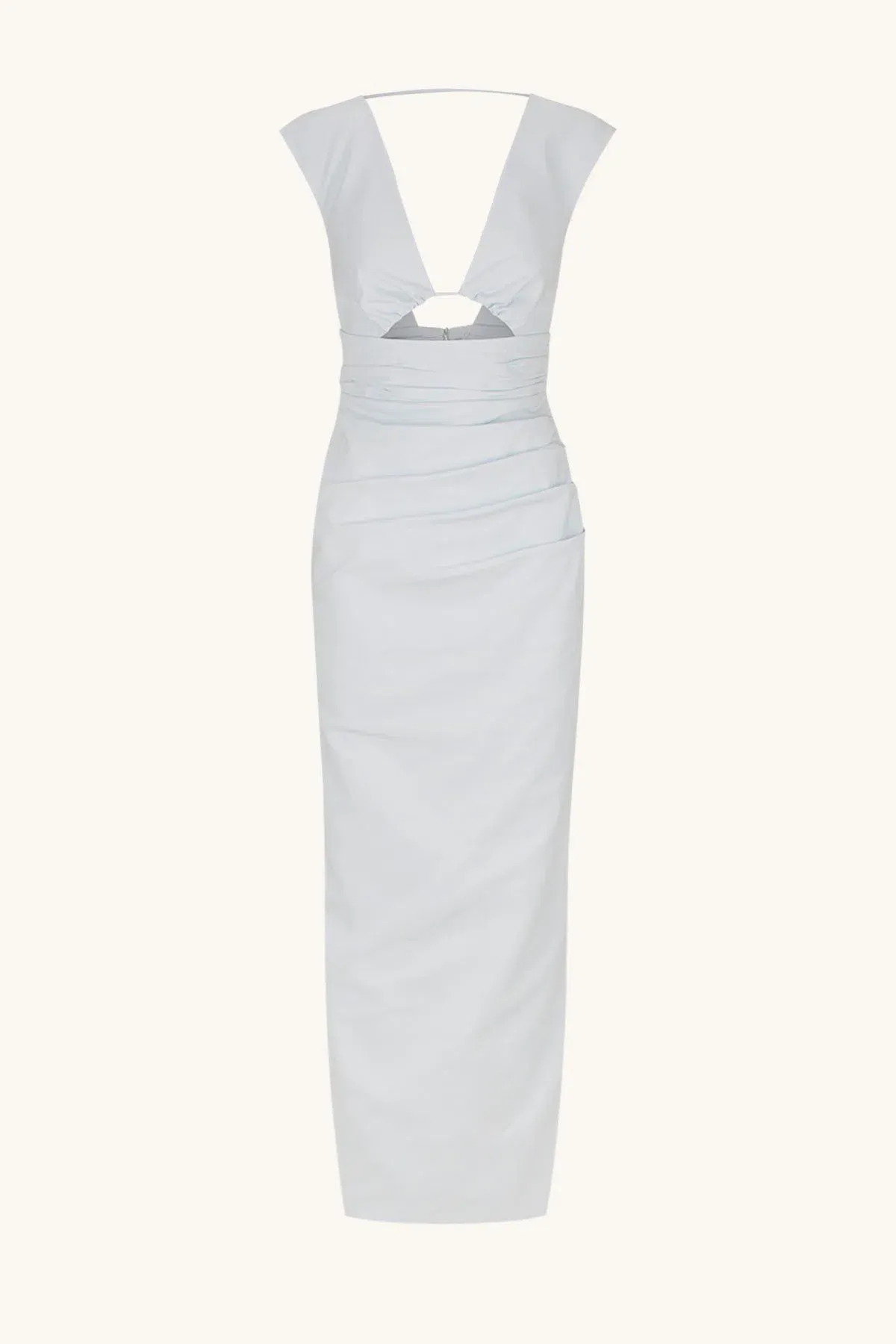 Shona Joy Lani Plunge Cut Out Maxi Dress in Sky Blue Size 12 - Image 5