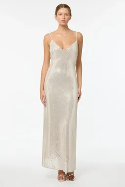 Manning Cartell High Voltage Slip Dress Nude Silver Size AU 4 for rent on The Volte - image 1