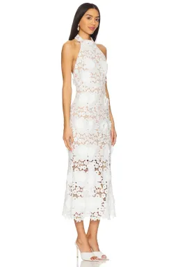 Elliatt Daffodil Lace Halter Midi Dress White Size M / AU 12 for rent on The Volte - image 3