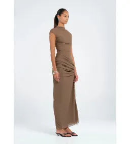 Benni Milo Mesh Maxi Dress Mushroom Size AU 12 for rent on The Volte - image 2
