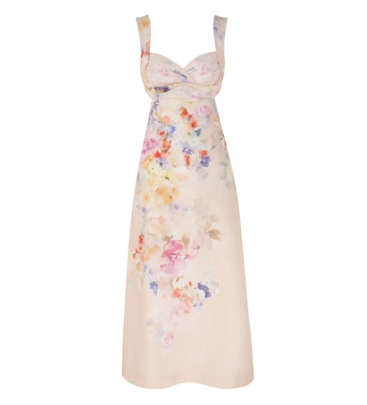 Zimmermann Crush Midi Dress in Multi Floral Size 4 / AU 16 - Image 1