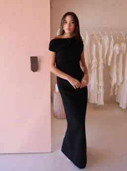 By Nicola Vivian Crepe Maxi Dress Black Size 8  for rent on The Volte - image 3