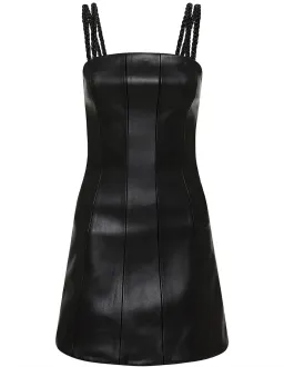 NEW Aje Osa Mini Vegan Leather Mini Dress Black Size 4 for rent on The Volte - image 4