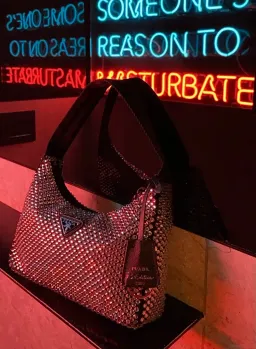 Prada Reedition Crystal Studded Black Bag for rent on The Volte - image 4