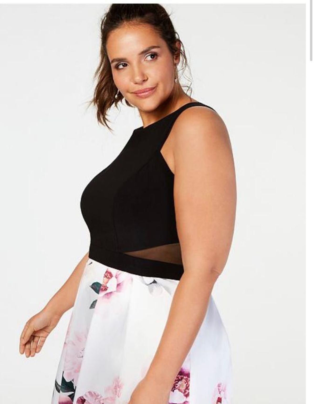 Xscape Evening Gown Black/Pink Floral Size 20 - Image 2