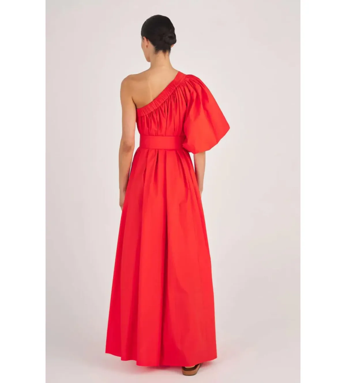 Oroton One Shoulder Maxi Dress True Red Size AU 14 - Image 3