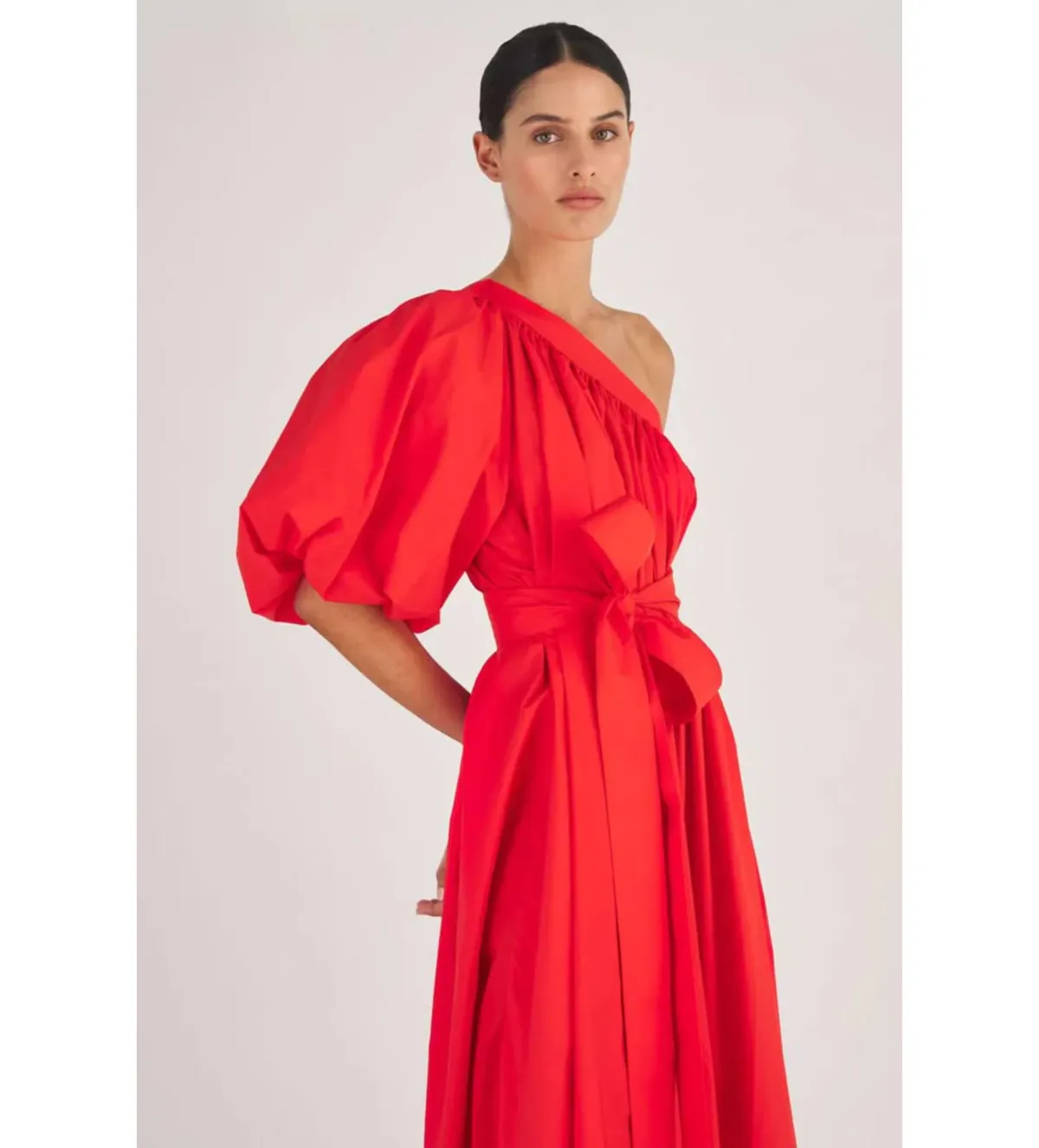 Oroton One Shoulder Maxi Dress True Red Size AU 14 - Image 2