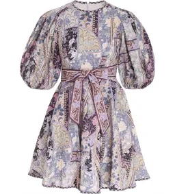 Zimmermann Celestial Mini Dress in Lavander Swirl Floral Size 3 for rent on The Volte - image 3