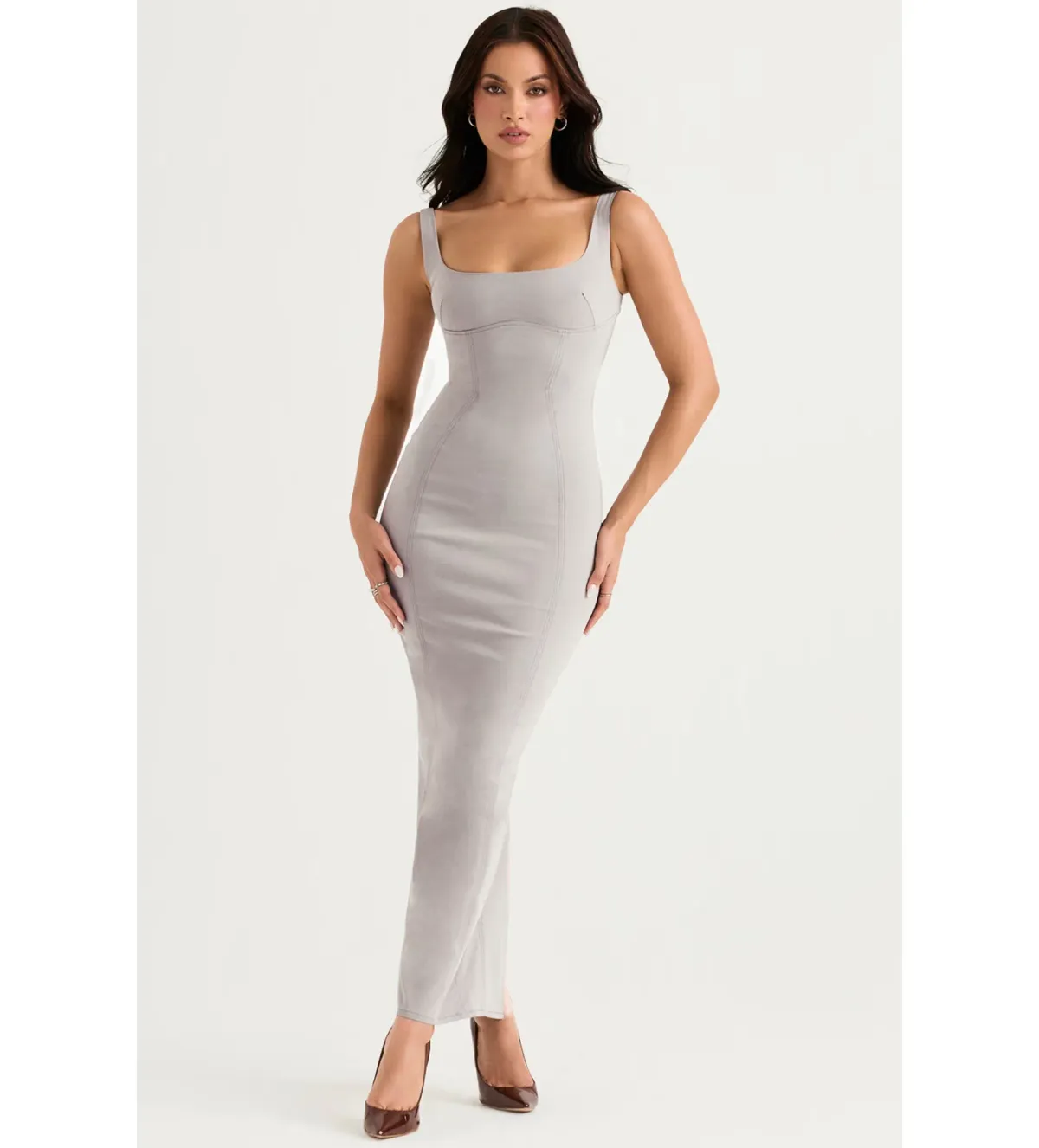 House of CB Rea Body Con Dress in Smoke Size 10 - Image 1