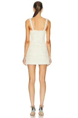 Self Portrait Boucle Diamante Mini Dress Yellow Size 8 for rent on The Volte - image 3