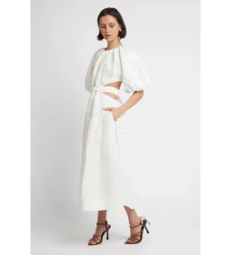 Aje Mimosa Cut Out Midi Dress Ivory Size AU 10 for rent on The Volte - image 2