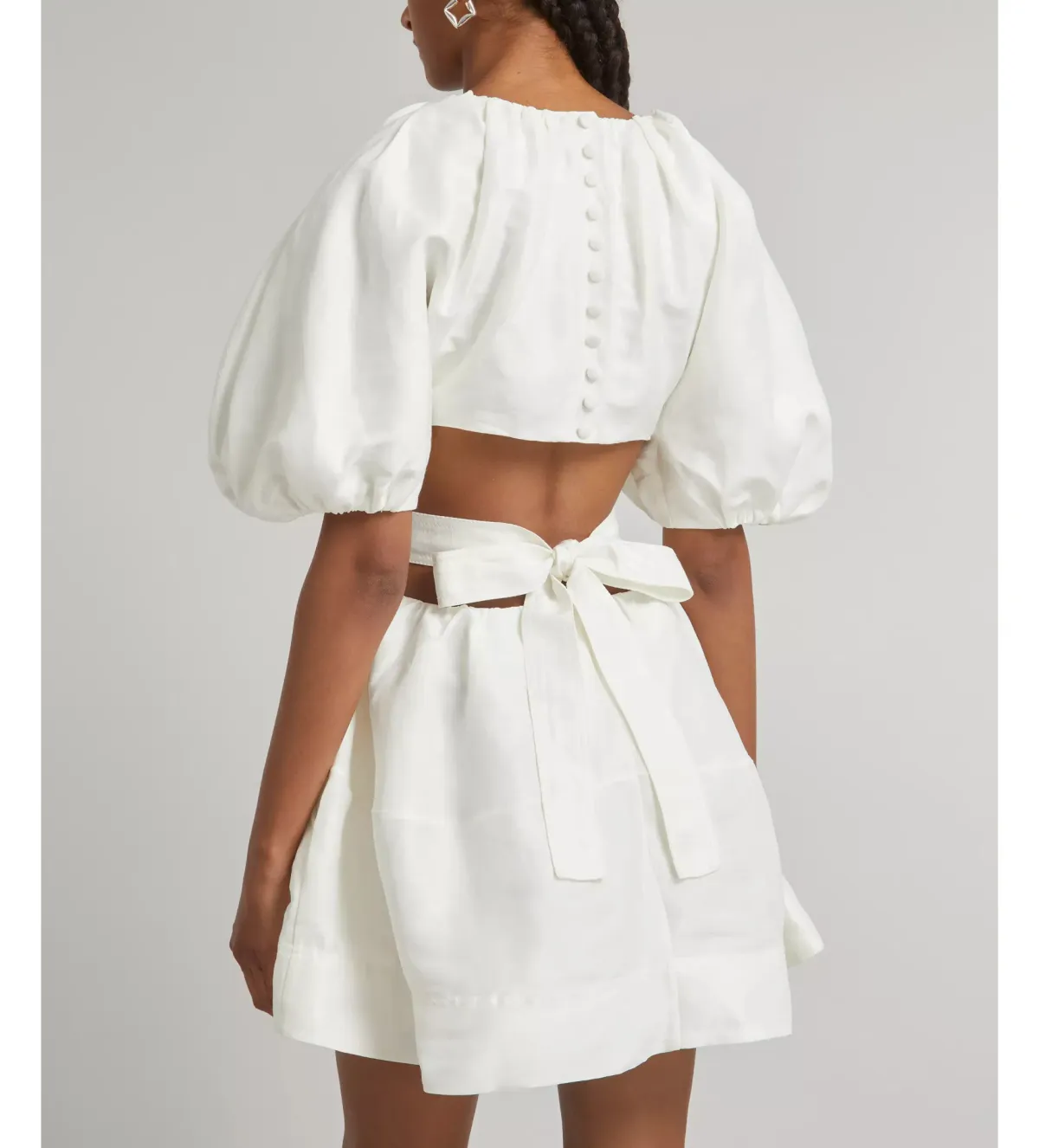 Aje Mimosa Cut Out Mini Dress in White size AU 14 - Image 4