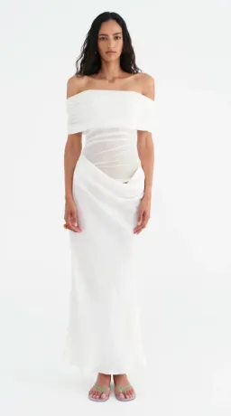 Benni Nico Off Shoulder Maxi Dress White Size 12 for rent on The Volte - image 1