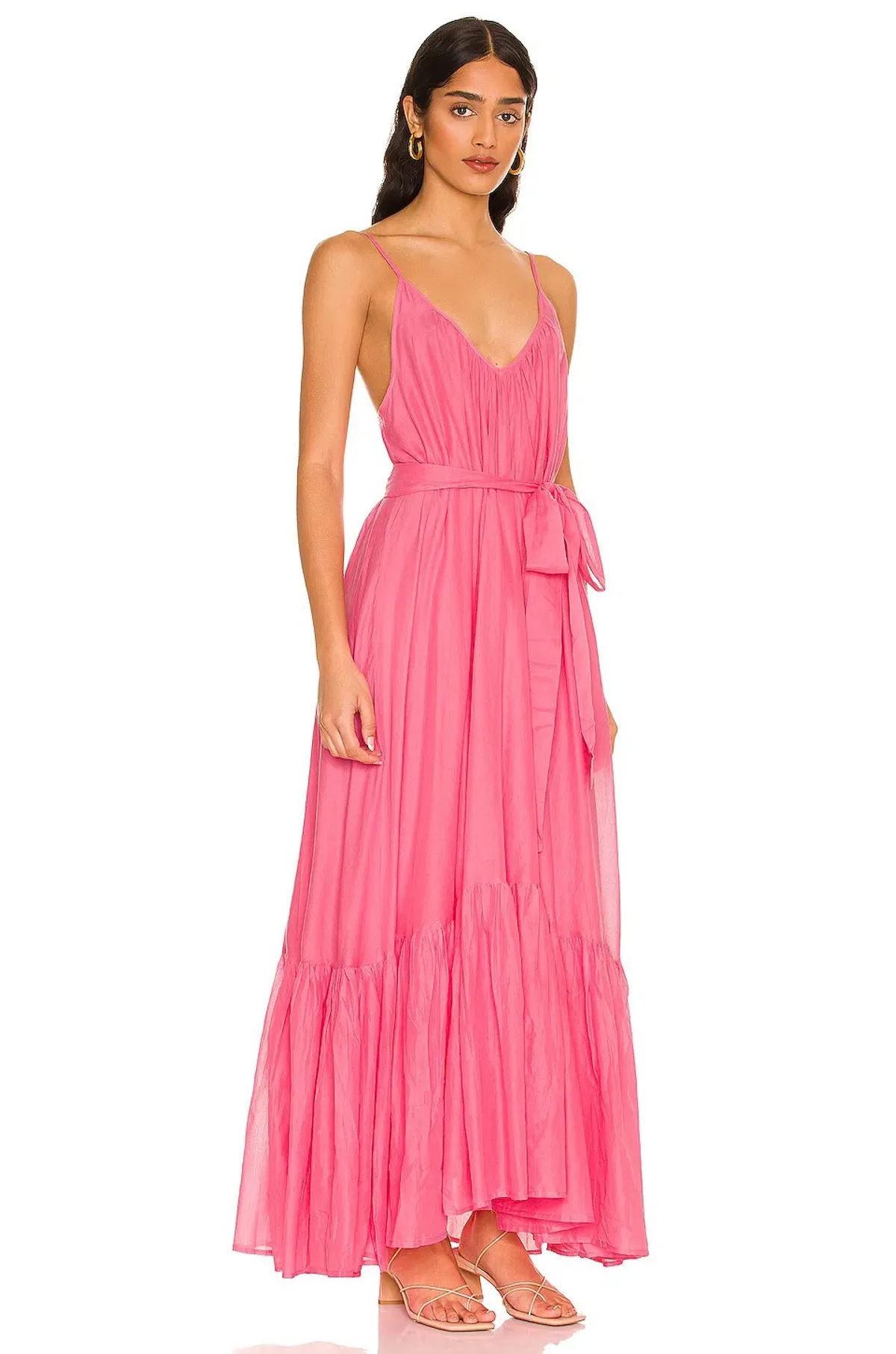 Spell & The Gypsy Azalea Strappy Maxi Cotton Dress Pink Size M / AU 10 - Image 2