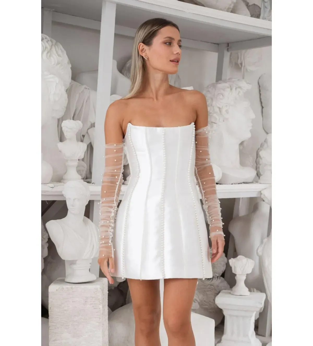 Eliya The Label Kayla Mini Dress White Size AU 10 - Image 5