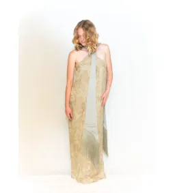 Taller Marmo Kempner Scarf Dress in Green Print Size 14 for rent on The Volte - image 1