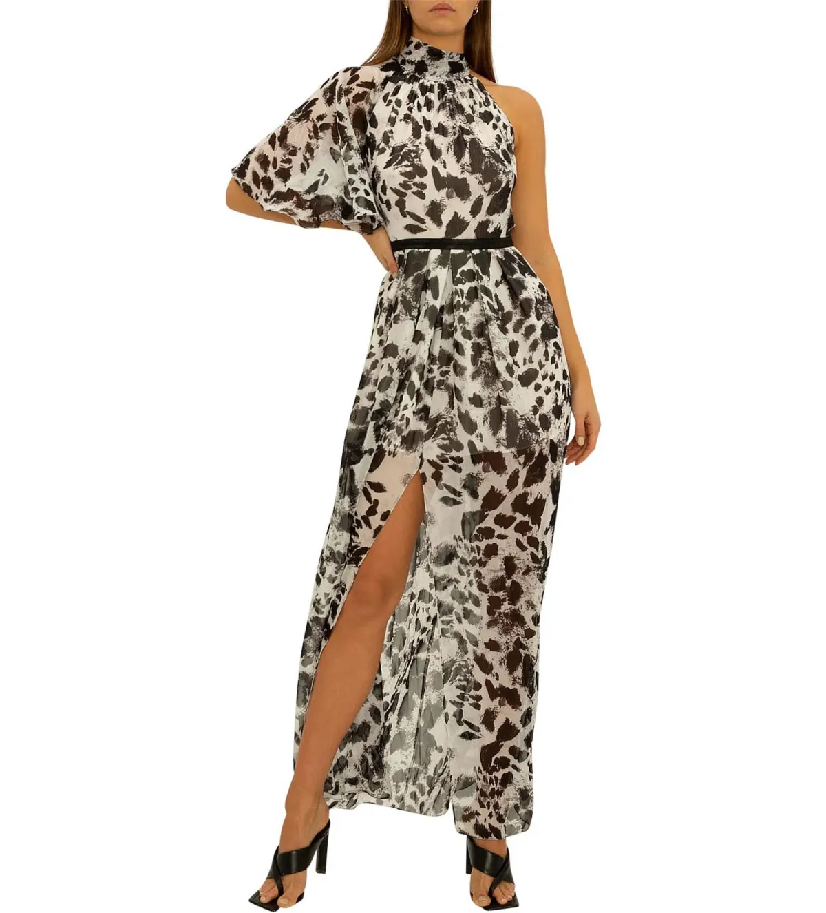 Carla Zampatti Garden Party Dress Black and White Print Size 14 - Image 1