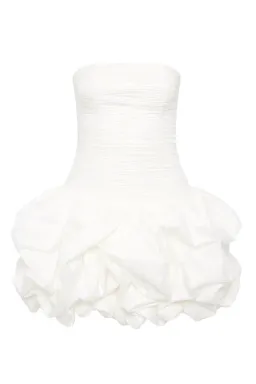 Aje White Violette Bubble Hem Mini in White Size 10 for rent on The Volte - image 3