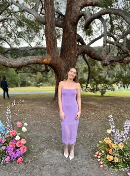 Kookai Marrakesh Knit Midi Dress Lilac Size 8 for rent on The Volte - image 3